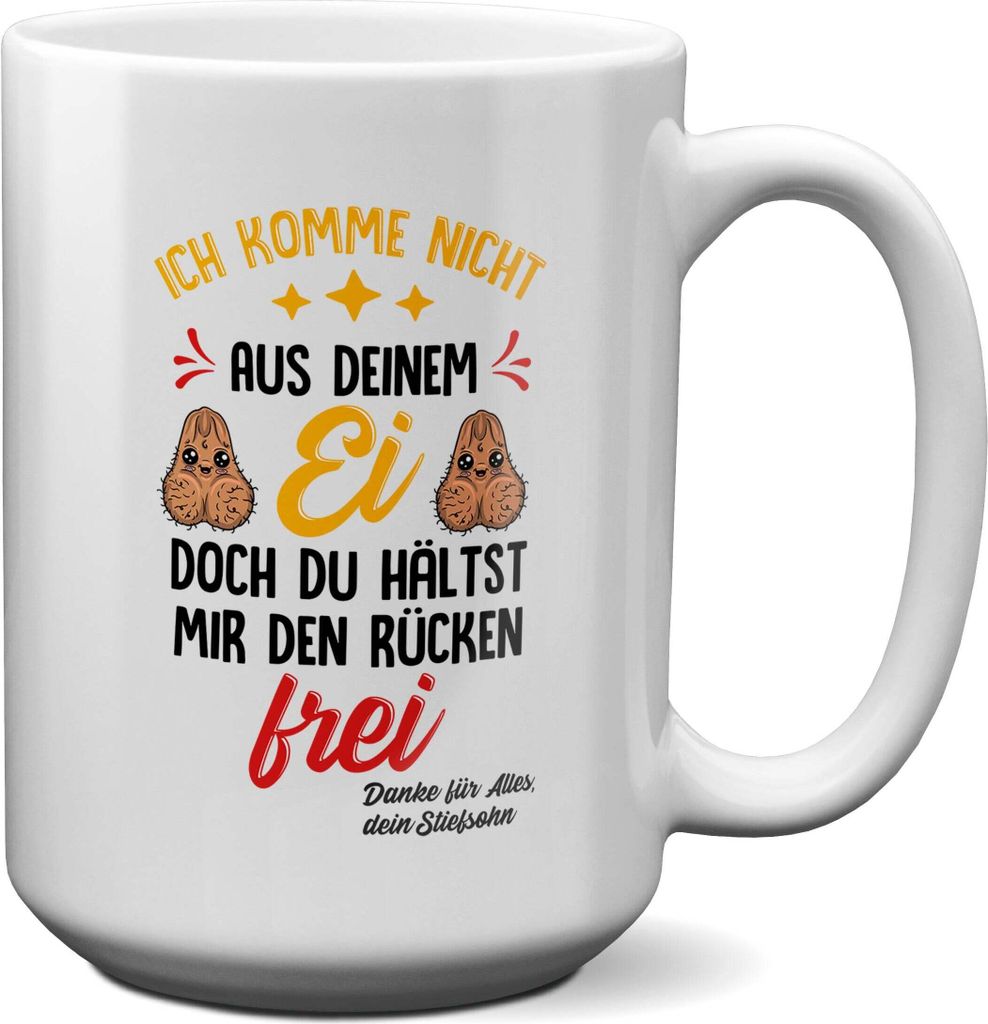 22Feels XL Tasse Stiefpapa Geschenk von Stiefsohn Vatertag Bonuspapa Stiefvater Geburtstag Herrentag Weihnachten Patchwork Stiefeltern Kaffeetasse ...