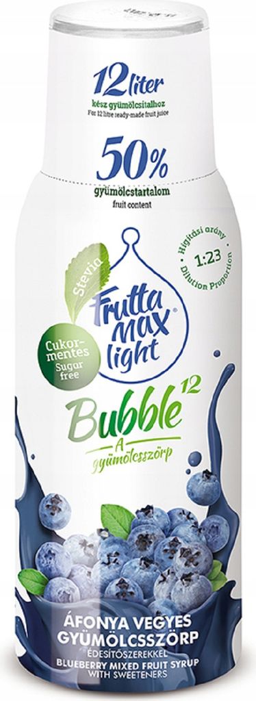 FruttaMax Blueberry LIGHT sirup 500ml Obrázek produktu 