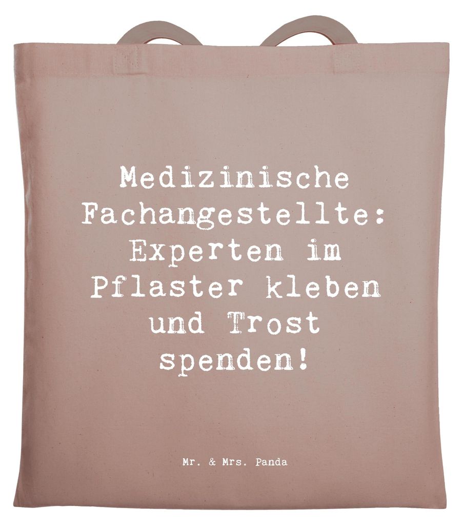 Mr. & Mrs. Panda Jutebeutel Spruch Medizinische Fachangestellte Experten - Braun Pastell - Geschenk, Berufsprodukte, Tasche, Beruf, Fürsorge, Beru...
