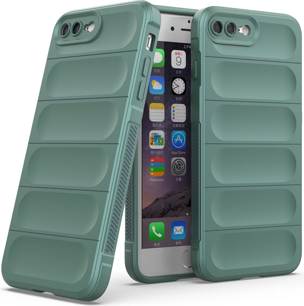 iPhone 8 Plus Hülle, Weich TPU Silikon Stossfest Anti-rutsch Schutzhülle für iPhone 8 Plus/ 7 Plus Grün
