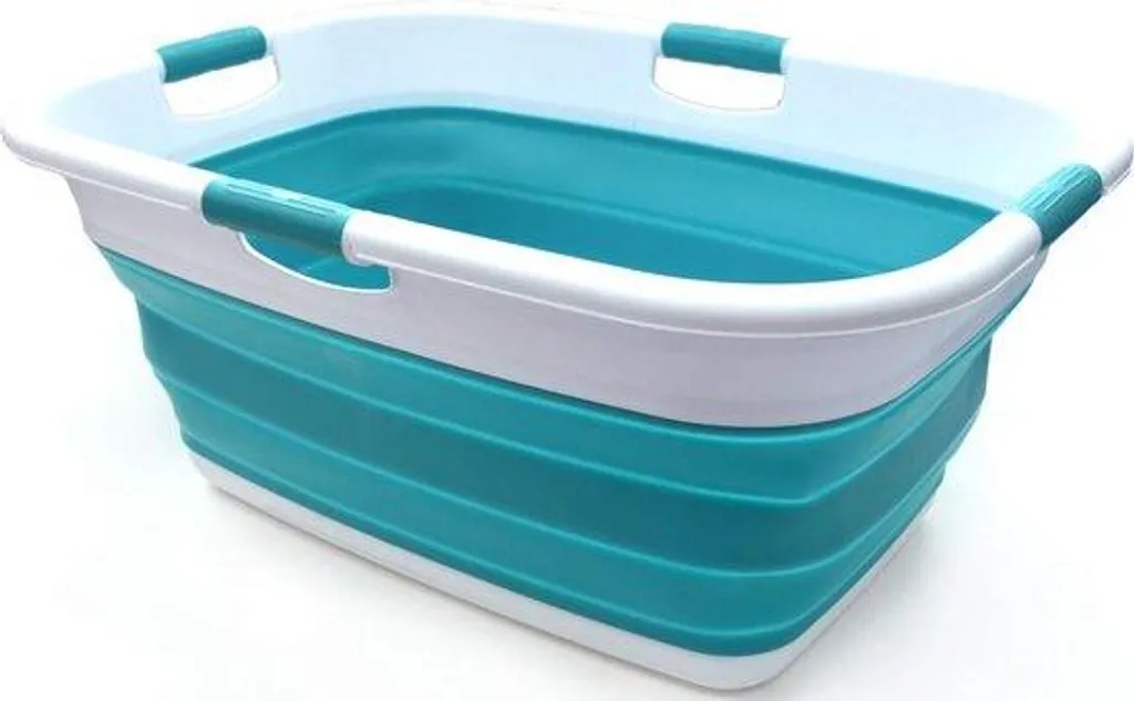 Panier à linge pliable 49L avec poignées confort pour maison et voiture