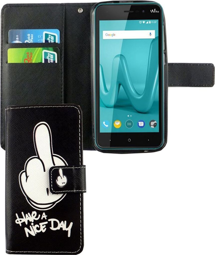 Handyhülle Tasche für Wiko Lenny 4 Mittelfinger