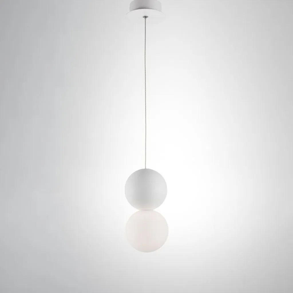 Lustre suspension ronde blanche Zero : éclairage de plafond moderne