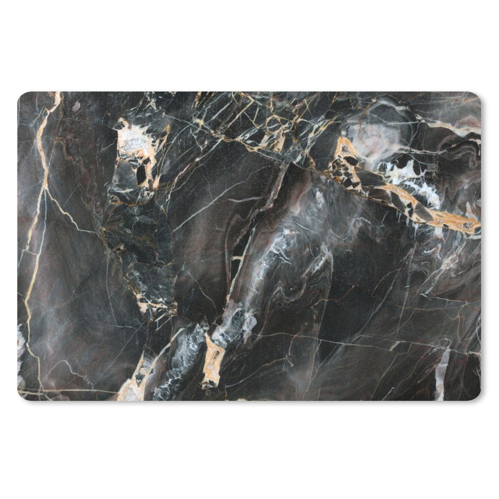 MuchoWow® Schreibtischunterlage Marmor - Schwarz - Gold - Produktbild 