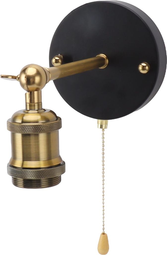 Retro Wandleuchte E27 E26 Eisen Einstellbare Vintage Wandleuchte Beleuchtung Set mit Schalter für Schlafzimmer Wohnzimmer Bar 85?265V Gold