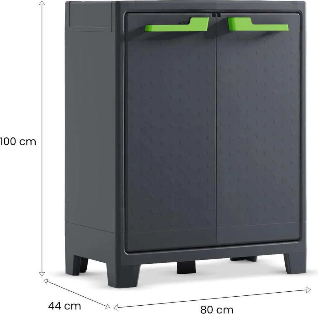 Keter Armoire Basse Moby Gris Graphite 100cm : Rangement Robuste IPX3 - 6