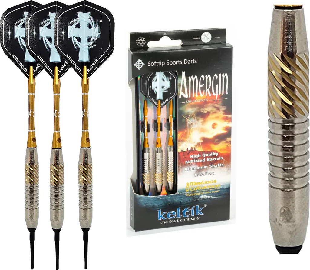 Fléchettes plastique 18g Keltik Amergin avec grip haute précision