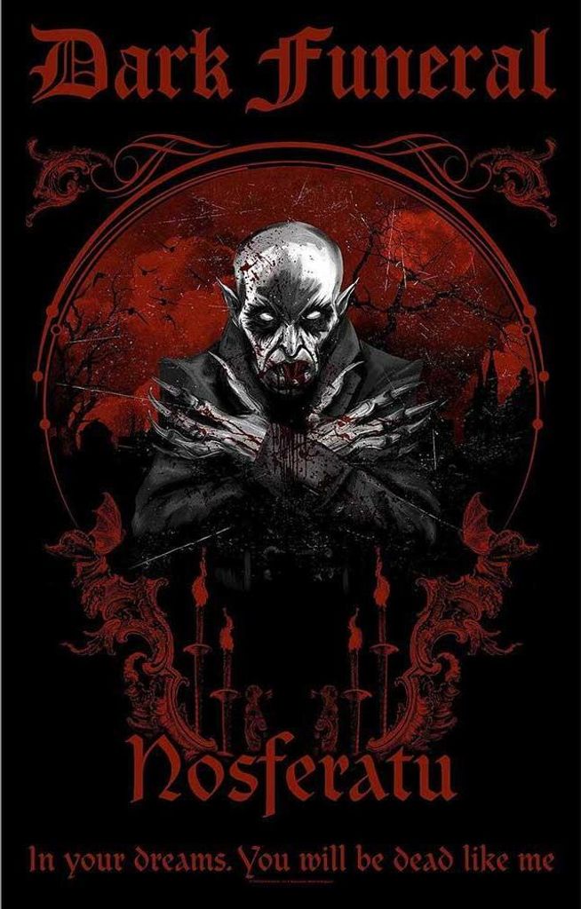 Dark Funeral - Poster "Nosferatu", Stoff RO10657 (Einheitsgröße) (Schwarz/Rot)