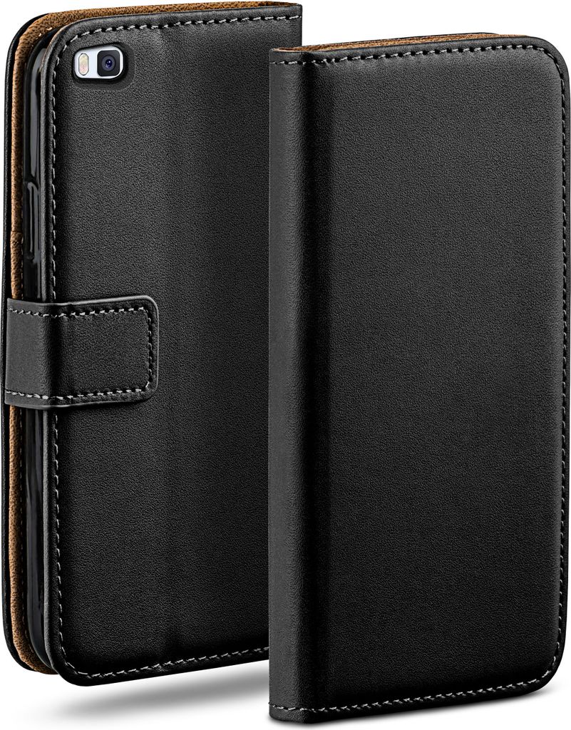 moex Book Case kompatibel mit Huawei P8 - Hülle 360 Grad klappbar, Schwarz