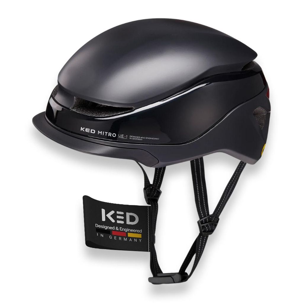 KED Mitro UE-Kollektion 25/26 Helm Für E-Bike, City | Fahrradhelm Mit MIPS, BOA-Verstellsystem & 180 Grad LED Farbe: Black Matt Größe: 52-58 (M)
