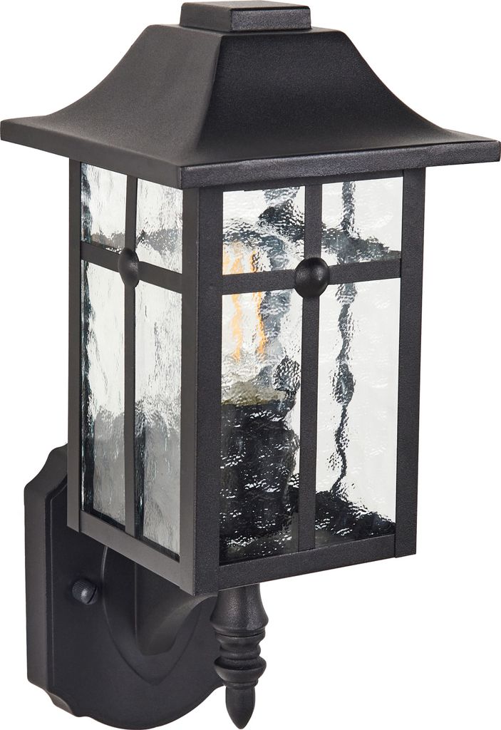 BELIANI Außenwandleuchte Schwarz Metall und Glas 35 cm Laternen-Optik IP44 Modern Außenleuchte Beleuchtung für Außen Draußen Terrasse Balkon