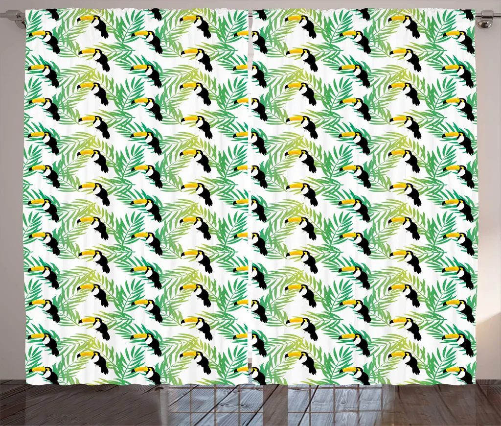 Rideau Grande Largeur Tropical Rustique à Bande Universelle 280 x 225 cm