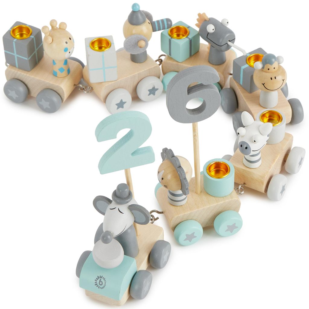 Bieco Geburtstagszug Holz - Scandi Look 0-99 Jahre - Produktbild 