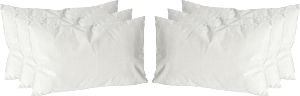 Nicola Spring Rechteckige Samtkissen – 60 cm x 40 cm – Creme – 6er-Pack
