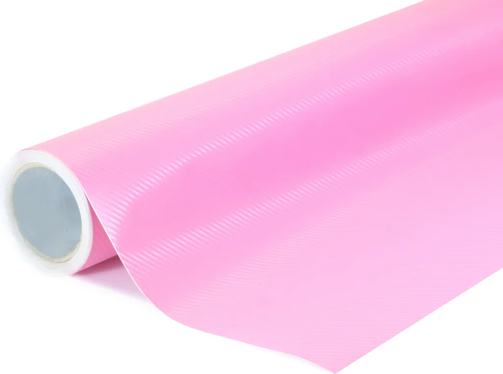 Habillage adhésif carbone rose 152x500cm pour voiture et décoration