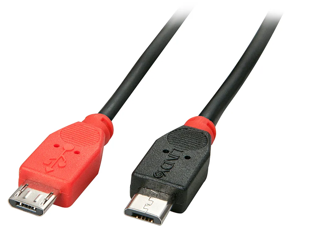 Câble USB 2.0 Micro-B vers Micro-B OTG Lindy 31759 - Longueur 1m