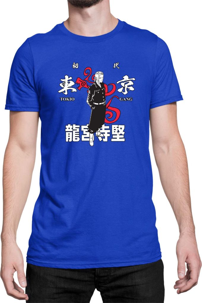 Herren T-Shirt Japan Anime Manga Tokyo Gang, Man M / Blau