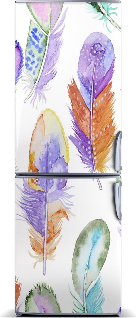 Tulup Kühlschrankdekoration - Magnetmatte - 70 cm x 190 cm - Magnet auf dem Kühlschrank - Bunte Federn