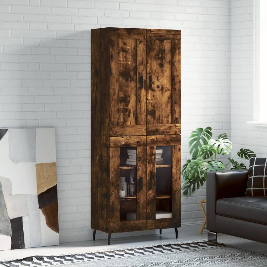 Maison Exclusive - Highboard Räuchereiche 69,5x34x180 cm Holzwerkstoff