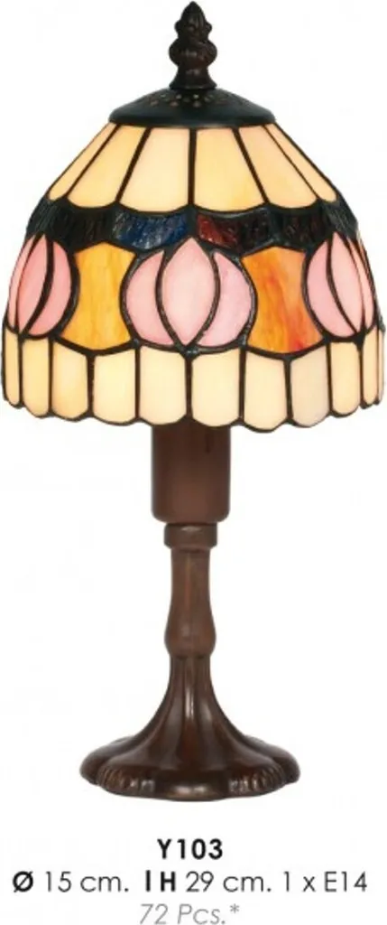 Lampe de Table Tiffany Casa Padrino Ø 15 x H. 29 cm - Style Art Déco