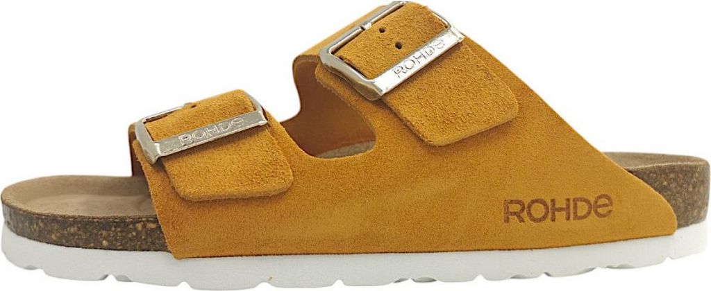 Rohde Damen Pantolette Velours Leder zwei Schnallen Produktbild 