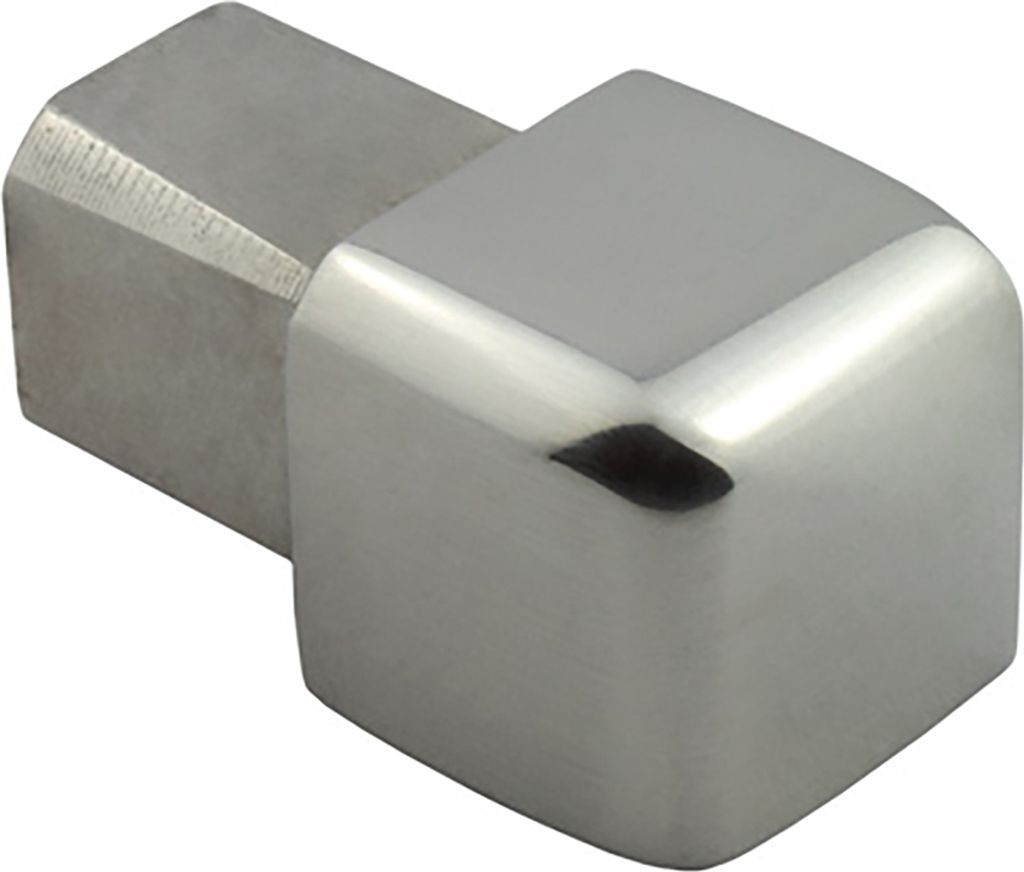 Quadrat Ausseneck Edelstahl V2A 11mm glänzend