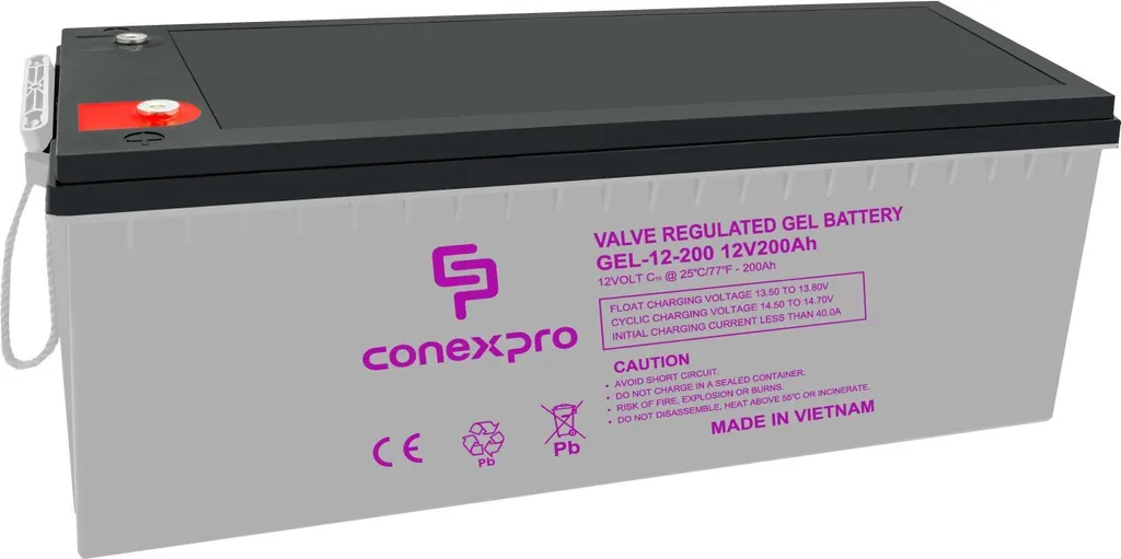 Batterie GEL 12V 200Ah Anti-Panne Énergie de Secours et Décharge Profonde