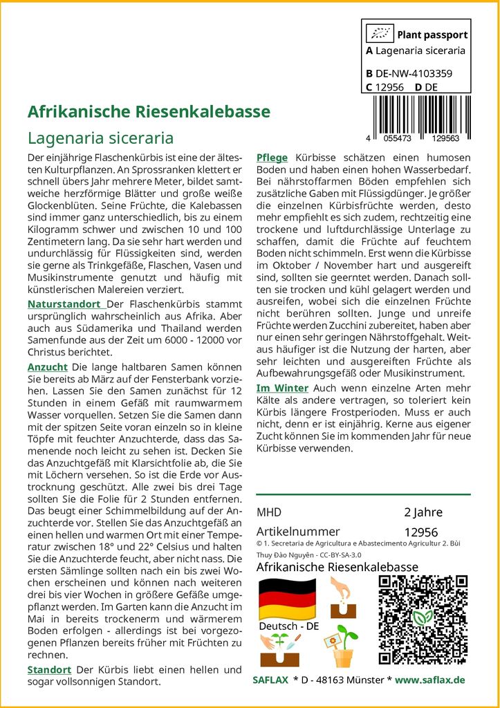 SAFLAX - Afrikanische Riesenkalebasse - 15 Samen - Produktbild 3