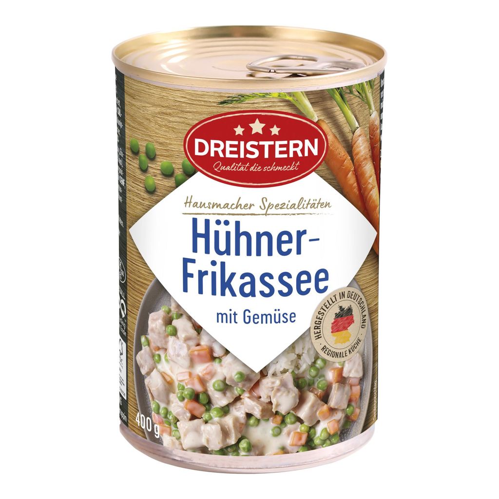 DREISTERN Hühnerfrikassee mit Gemüse 400g Ringpulldose / Produktbild 