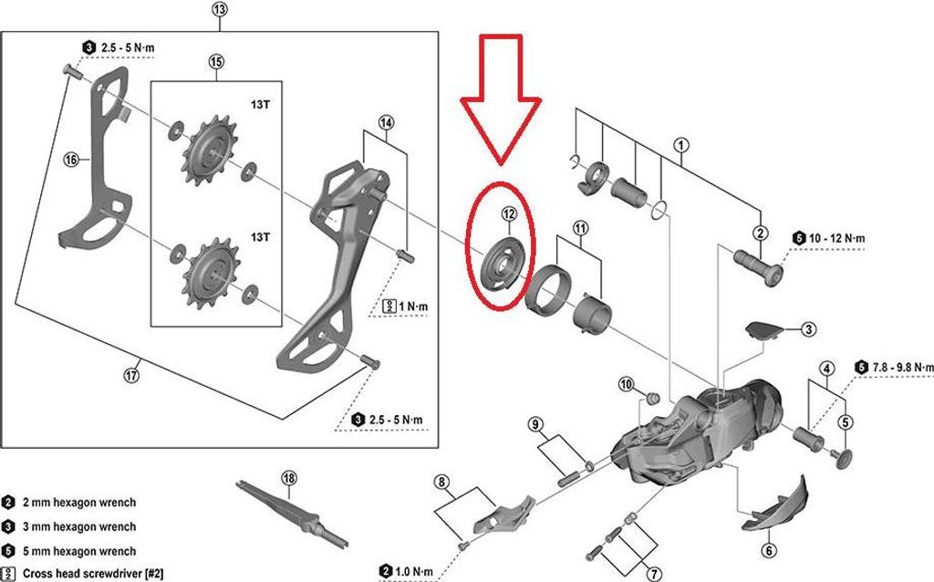 SHIMANO Anschlagsschutz für RD-M9250, für äußeres Leitblech drivetrain - 9250...