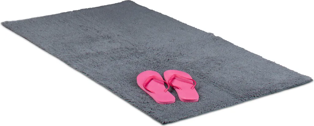 Tapis de bain gris Relaxdays ultra doux disponible en plusieurs formats