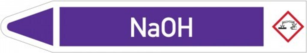Dreifke Aufkleber I RKZ-Etikett NaOH, links, DIN, violett/weiß, für Ø 40-60m...
