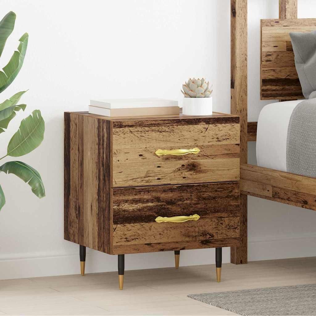 vidaXL Nachttisch 2 pcs Altholz 40 x 35 x 47,5 cm Holzwerkstoff