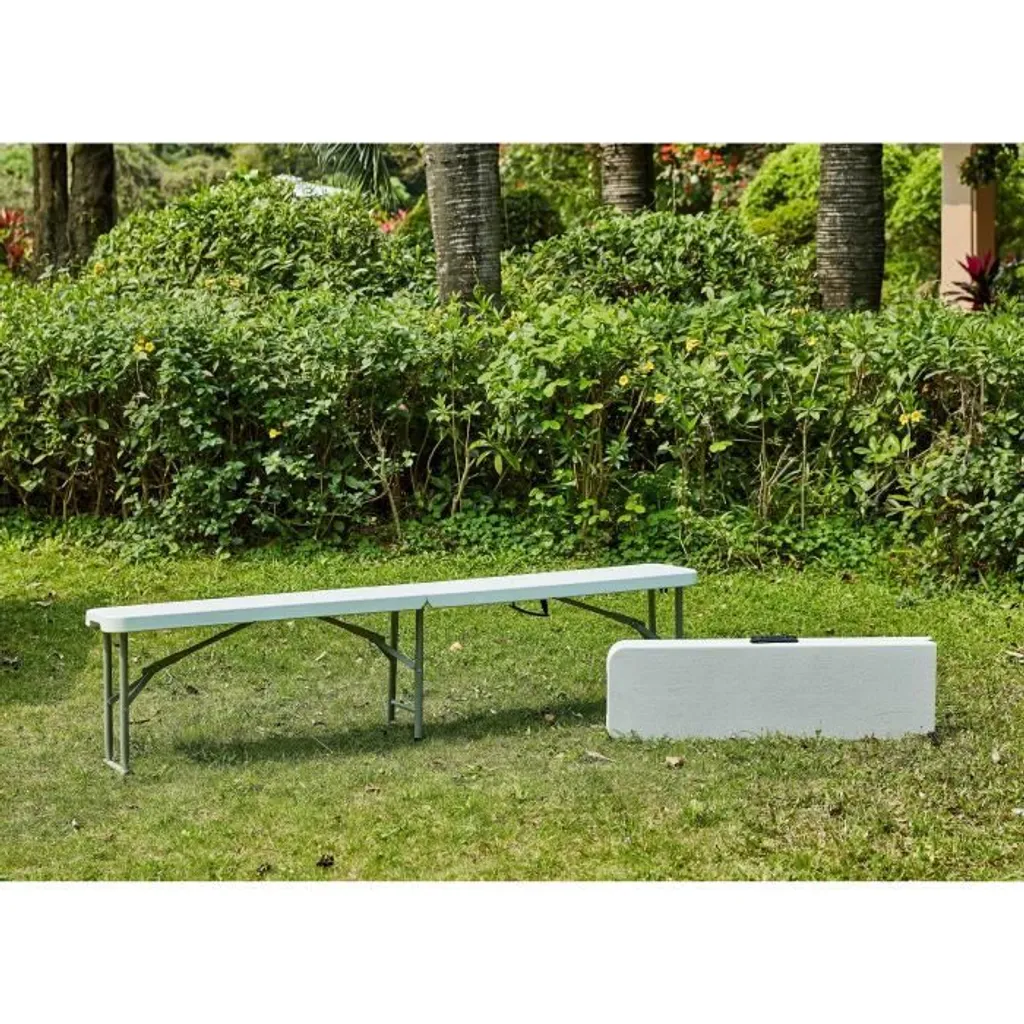 Banc pliant 180cm structure Ø 22x1mm robuste pour réception et jardin