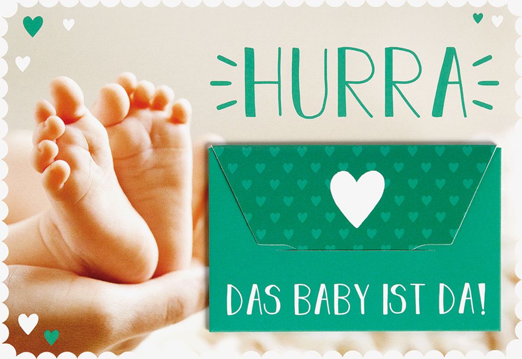 Geburt Baby Freudiges Ereignis Glückwunschkarte im Format 115x17cm