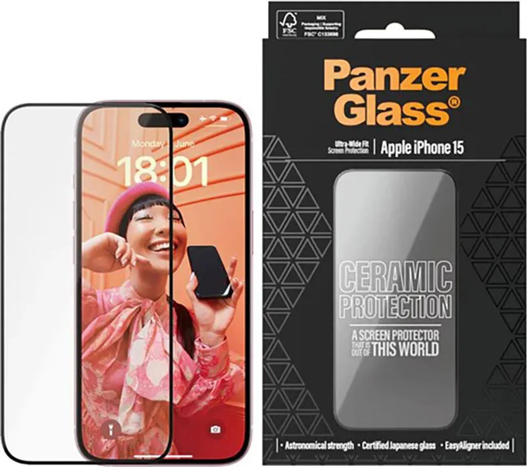 Protezione Schermo PanzerGlass Ceramic: Vetro Ultra-Resistente Nero