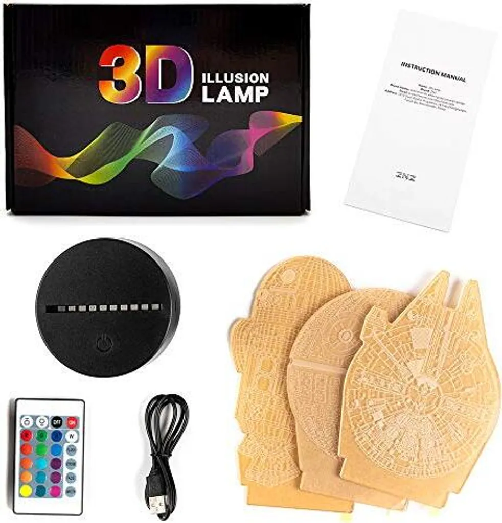 SNOMYRS Lampada 3D Illusion Super Hero Night Light Lamp Lampada 16 colori che cambia la lampada da tavolo con telecomando e Smart Touch, regalo per ragazzi, ragazze e fan super eroe