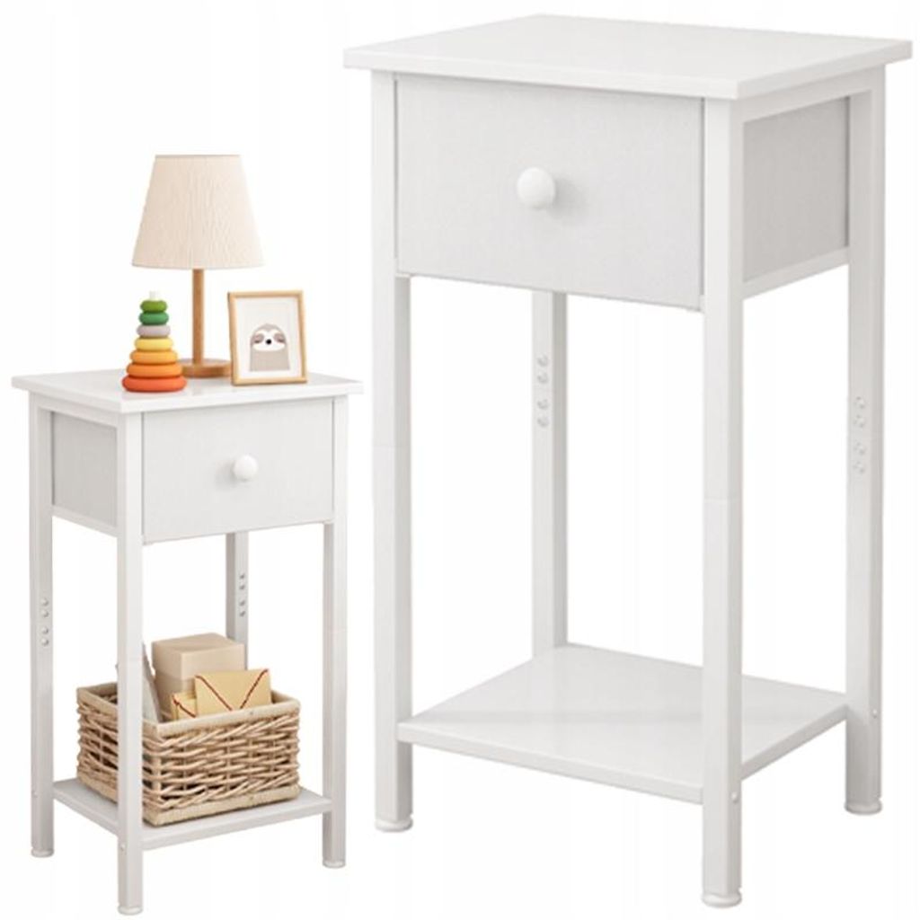 Table de chevet avec tiroir, étagère, commode et armoire, Image du produit 