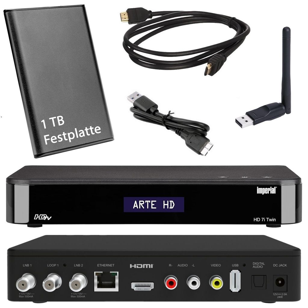 HD TWIN SAT RECEIVER - Imperial HD 7i mit 1TB Festplatte Produktbild 