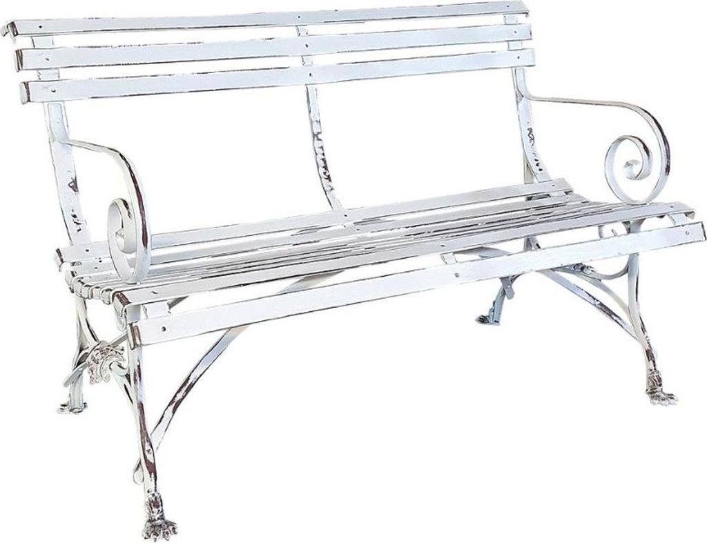 Casa Padrino Jugendstil Gartenbank 120 cm - Verschiedene Farben - Handgefertigte Schmiedeeisen Bank - Sitzbank - Gartenmöbel