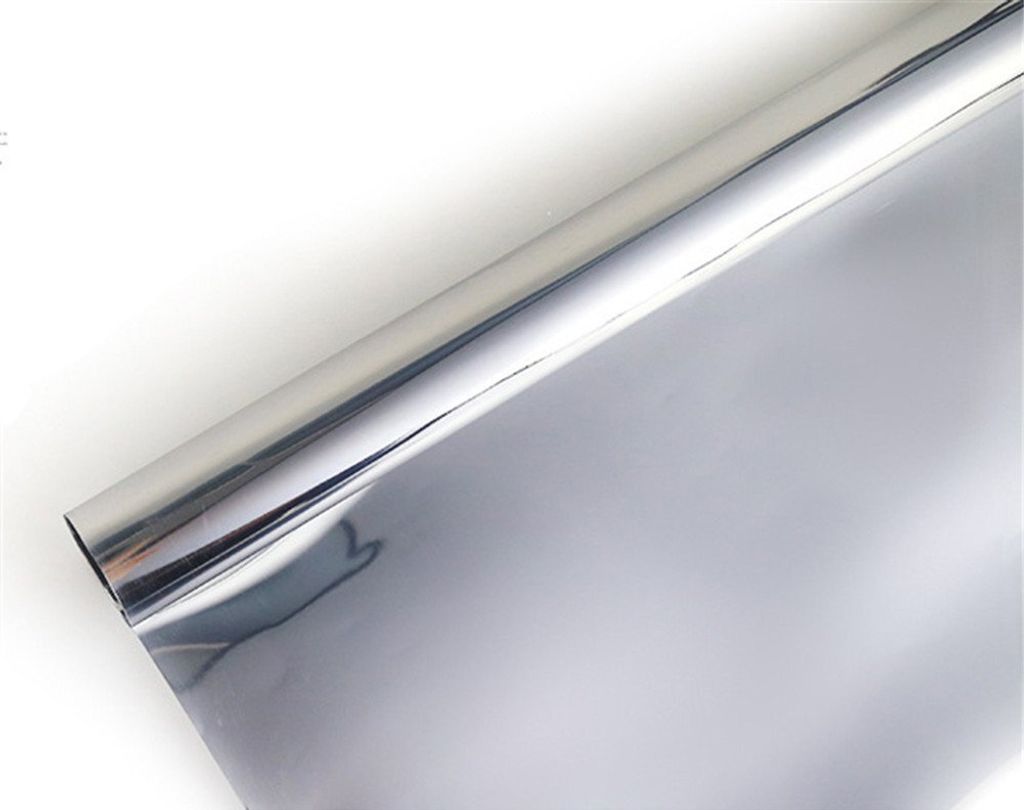 Fensterfolie Statisch Haftend Sonnenschutz Fensterfolie Blickdicht Von Aussen 85% UV-Schutz Silber 80x300cm