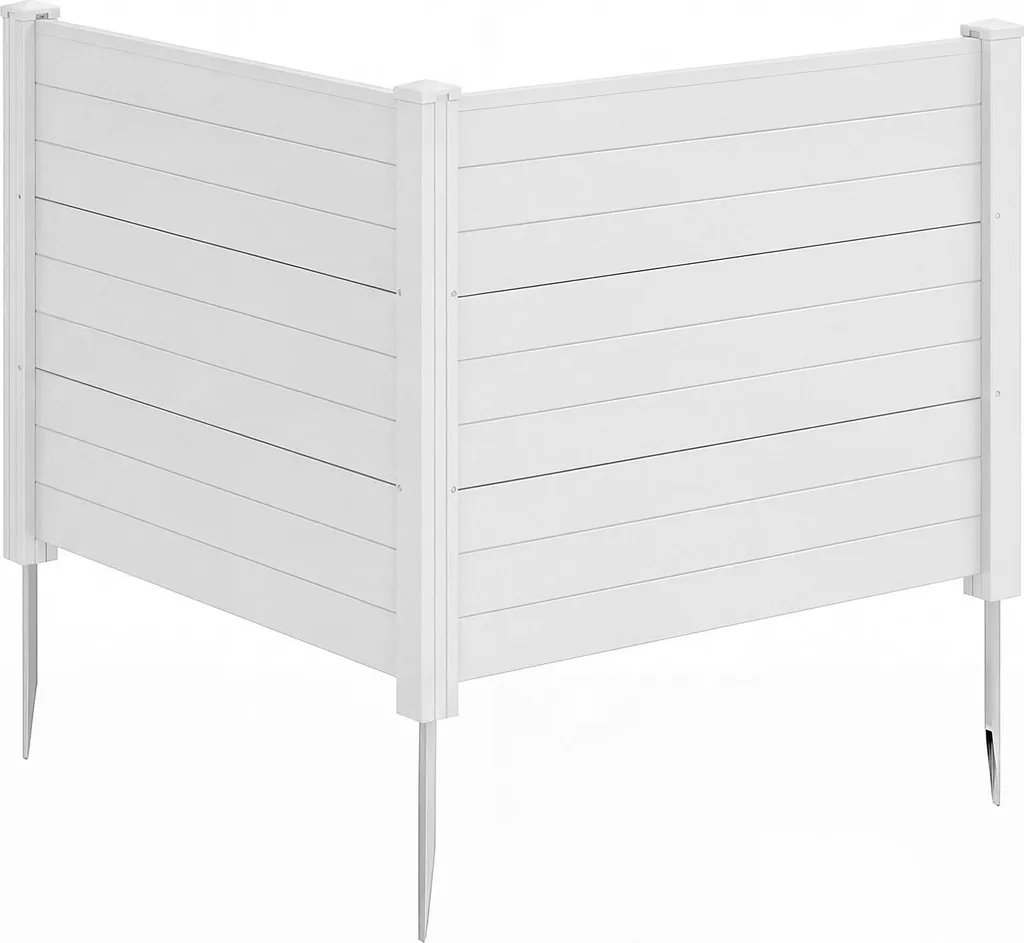 Clôture de Jardin en Métal Galvanisé et PP Blanc, Système à Emboîter