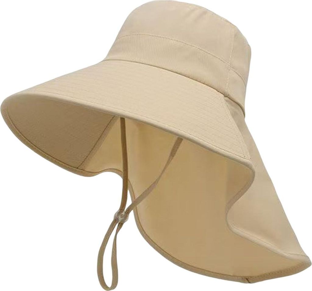 Sonnenhut für Männer und Frauen, breite Krempe, UV-Schutz, Fischerhut mit Nackenklappe, Sommer-Angelhut für Wandern, Reisen und Outdoor
