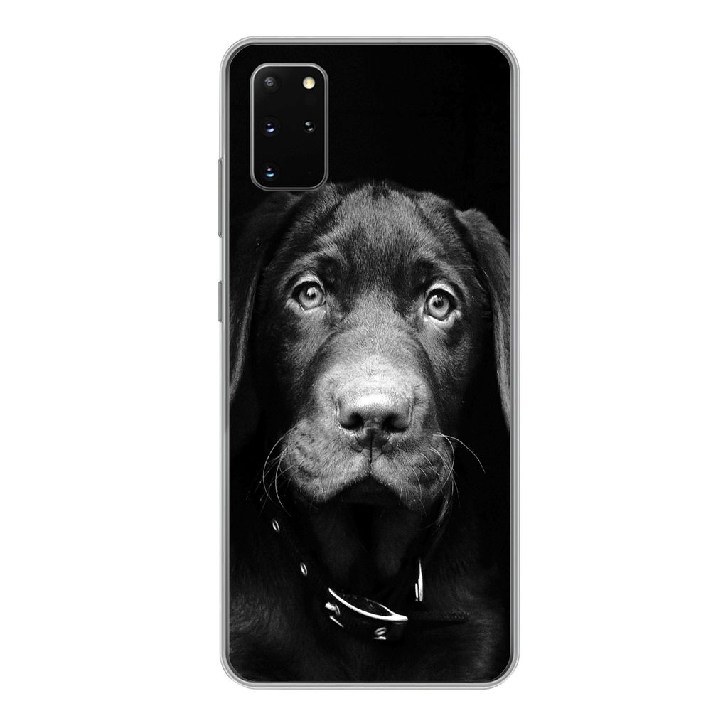 MuchoWow Handyhülle Schutzhülle Hülle für Samsung Galaxy S20 Plus Hund - Leicht - Schwarz Silikon Softcase Handy Hülle - Hartschale