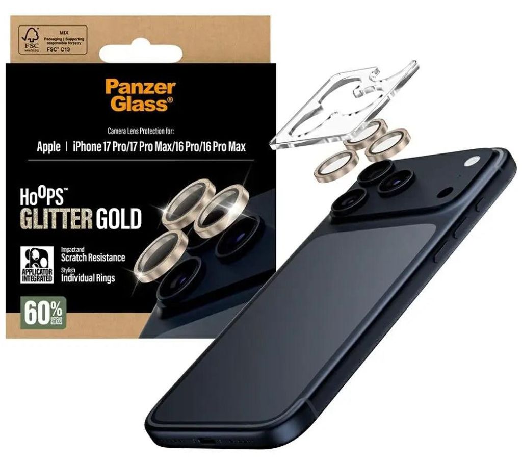 PanzerGlass ® Hoops® Camera Lens Protector Glitter Gold Immagine del prodotto 