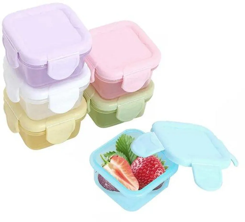 Boîtes de conservation 60 ml pour sauce et épices - Lot de 6 en plastique