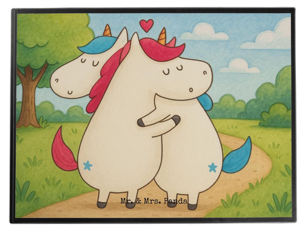 Mr. & Mrs. Panda Schreibunterlage Einhorn Mitteilung Design - Weiß - Geschenk, schreibtischmatte, Lustig, Einhörner, tischpad, Valentinstag, schr...