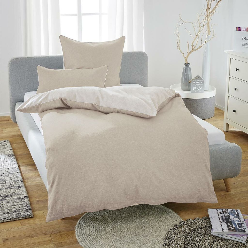 Biberna Melange Flanell Wendebettwäsche 840500 Kissenbezug Produktbild 
