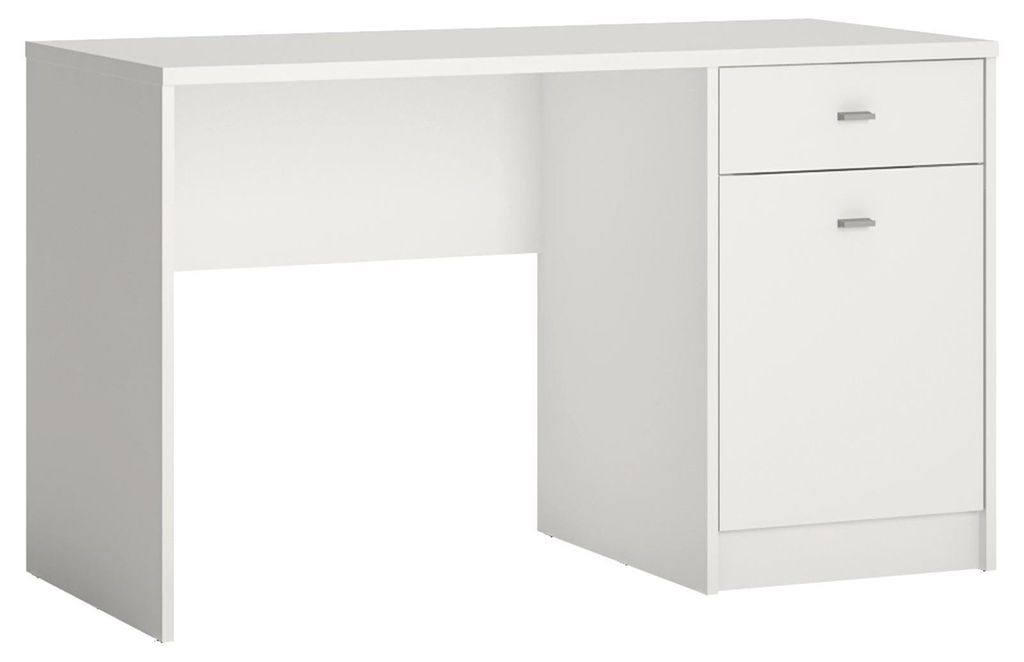 Schreibtisch SELINA mit 1 Schublade & 1 Tür weiß - robuster Produktbild 