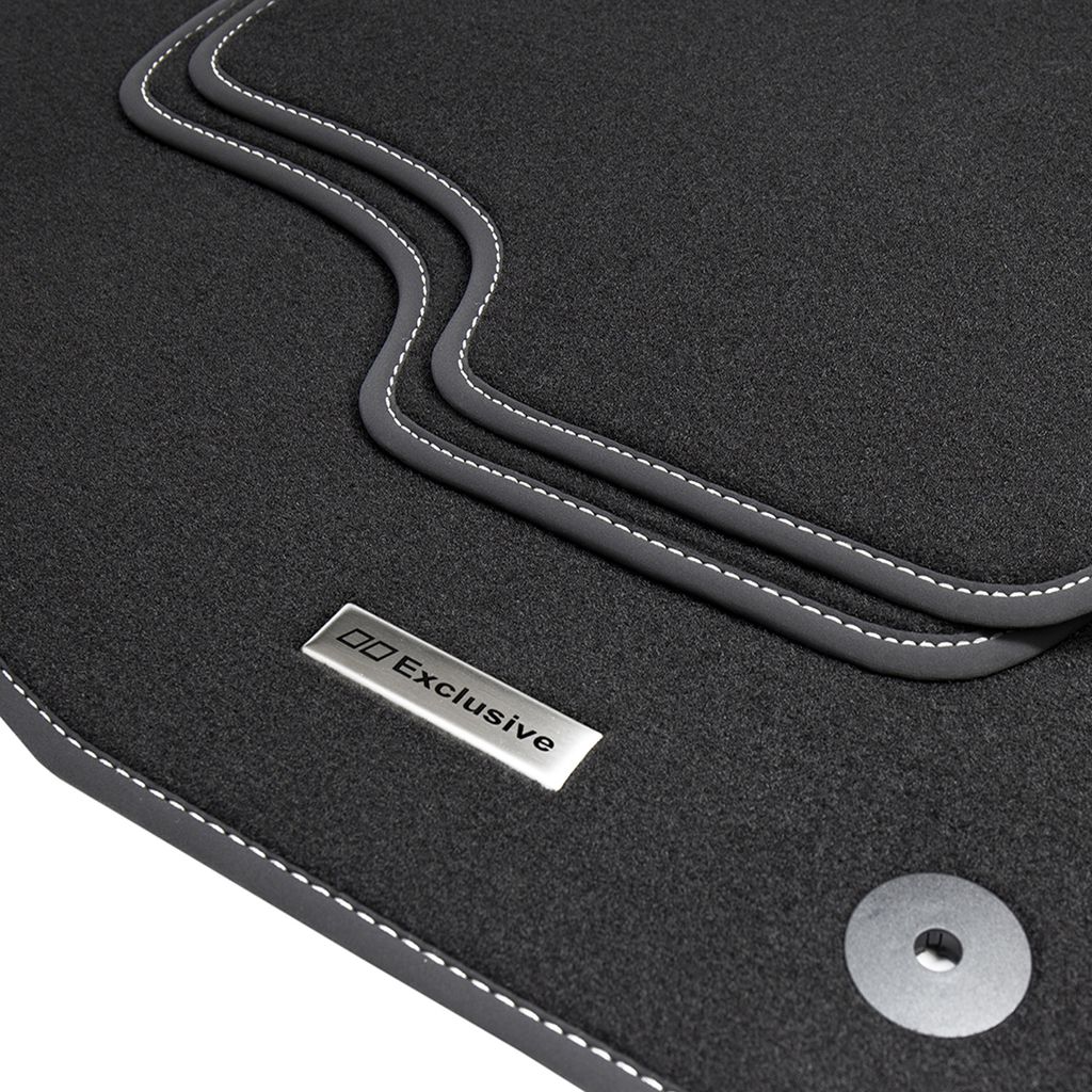 Fußmatten Edelstahl Exclusive Logo passend für Mercedes-Benz AMG SL R232 2021-, Naht:Silber